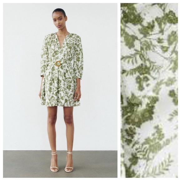 Zara Dresses & Skirts - 🌹NWT. Zara Unbleached Color/Khaki Embroidered Eyelet Short Dress. Size XL.